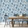Papel de Parede Vinílico Autoadesivo Estampa Floral Vintage Azul Impermeável Removível Asiático para Quartos, Salas, Armários - S4Sassy 63,5 cm (L) × 914,4 cm (C) / Azul - Vinil Liso