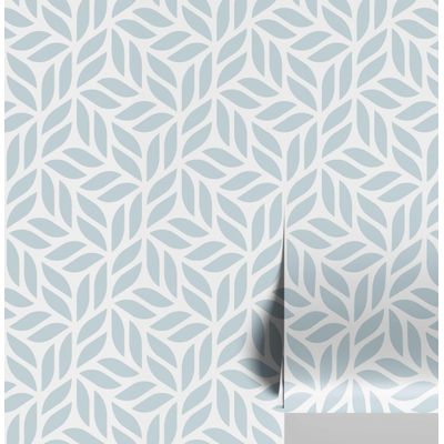 Papel de Parede Folha Moderna Azul, Vinílico Autoadesivo, Envoltório Decorativo, Fácil Instalação para Quarto e Armários - S4Sassy 63,5 cm (L) × 914,4 cm (C) / Azul - Vinil Liso