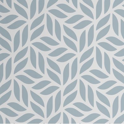 Papel de Parede Moderno Estampa em Grade de Folhas Azul, Vinil Autoadesivo Decorativo Fácil DIY para Quarto, Armários e Sala - S4Sassy 63,5 cm (L) × 304,8 cm (C) / Azul - Vinil Liso