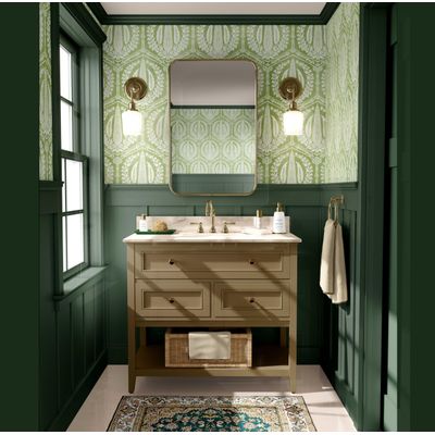 Papel de Parede Vintage com Árvore de Cipreste Verde, Vinil Autoadesivo, Aplicação DIY para Quarto Fazenda, Armários e Ambientes - S4Sassy 63,5 cm (L) × 304,8 cm (C) / Verde - Vinil Liso