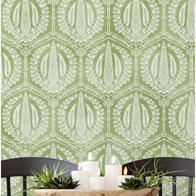 Papel de Parede Vintage com Árvore de Cipreste Verde, Vinil Autoadesivo, Aplicação DIY para Quarto Fazenda, Armários e Ambientes - S4Sassy 63,5 cm (L) × 304,8 cm (C) / Verde - Vinil Liso