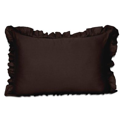 Capa de Almofada Decorativa com Babados de Algodão Estilo Shabby Chic Farmhouse - Vargottam 50,8 Cm × 76,2 Cm / Marrom