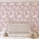 Papel de Parede Vinílico Autoadesivo Folhas Aquarela Chique Impermeável Rosa, Removível para Quartos, Salas, Locatários e Armários - S4Sassy 63,5 cm (L) × 914,4 cm (C) / Rosa - Vinil Texturizado