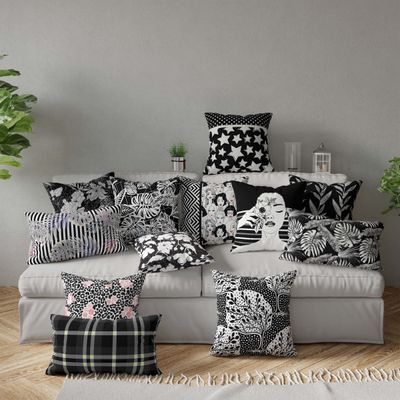 Capa para Almofada Decorativa Impressa, Tema Branco - Vargottam 50,8 Cm × 50,8 Cm – Quadrado / Branco