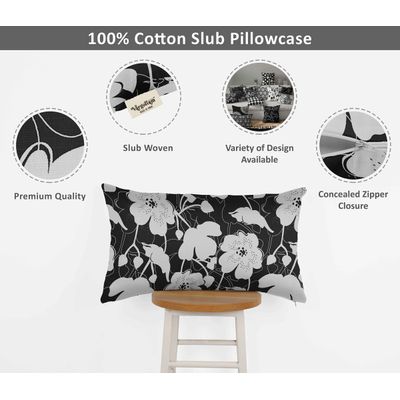 Capa para Almofada Decorativa Impressa, Tema Branco - Vargottam 30,48 Cm × 60,96 Cm – Retangular / Branco