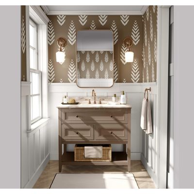 Vinil Autoadesivo Estampa Ikat de Folhas Impermeável Marrom Removível Estilo Asiático Para Quartos, Salas e Armários - S4Sassy 63,5 cm (L) × 914,4 cm (C) / Marrom - Vinil Texturizado