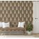 Vinil Autoadesivo Estampa Ikat de Folhas Impermeável Marrom Removível Estilo Asiático Para Quartos, Salas e Armários - S4Sassy 63,5 cm (L) × 914,4 cm (C) / Marrom - Vinil Texturizado