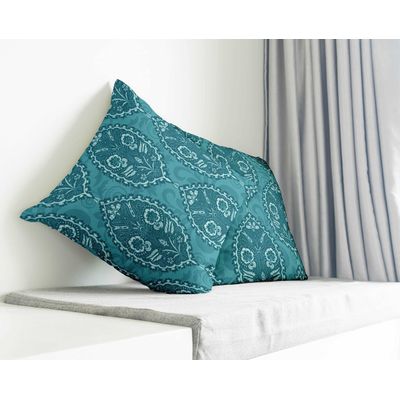 Capa de Almofada Decorativa Estampada com Tema Azul - Vargottam 50,8 Cm × 50,8 Cm – Quadrado / Azul