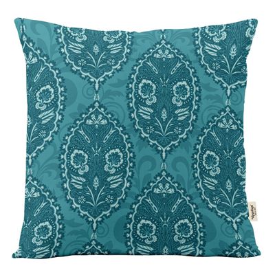 Capa de Almofada Decorativa Estampada com Tema Azul - Vargottam 50,8 Cm × 50,8 Cm – Quadrado / Azul