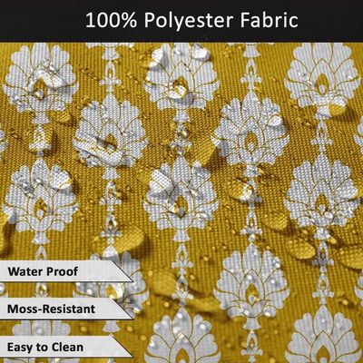 Toalhas de Mesa Impermeáveis para Uso Interno e Externo para Pátio - Capas Primavera/Verão para Quintal, Churrasco e Piquenique - Vargottam 147,32 Cm × 304,8 Cm – Com Furo Para Guarda-Sol / Amarelo