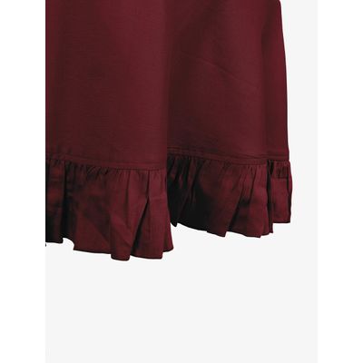 Toalha de Mesa de Algodão com Babados, Redonda, Capa Protetora Lisa, Estilo Farmhouse, Lavável, Vermelha - Vargottam 152,4 Cm × 213,36 Cm – Retangular / Vermelho