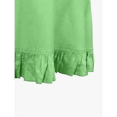 Toalha de Mesa Redonda de Algodão Lisa com Babados para Cozinha e Sala de Jantar, Verde - Vargottam 175,56 Cm – Redondo / Verde