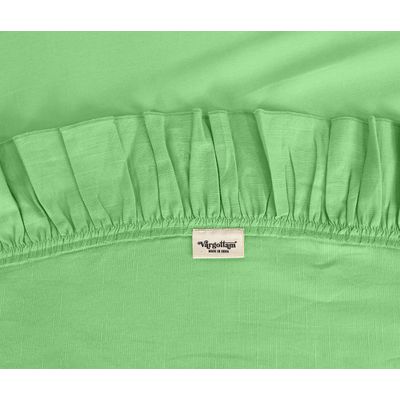 Toalha de Mesa Redonda de Algodão Lisa com Babados para Cozinha e Sala de Jantar, Verde - Vargottam 175,56 Cm – Redondo / Verde