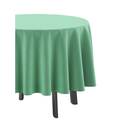 Toalha de Mesa Redonda 147 cm Impermeável com Furo para Guarda-Sol, Interno/Externo, Quintal/Churrasco - Verde Água-Marinha - Vargottam 147,32 Cm × 147,32 Cm / Verde