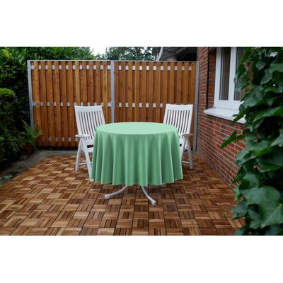 Toalha de Mesa Redonda 147 cm Impermeável com Furo para Guarda-Sol, Interno/Externo, Quintal/Churrasco - Verde Água-Marinha - Vargottam 147,32 Cm × 147,32 Cm / Verde
