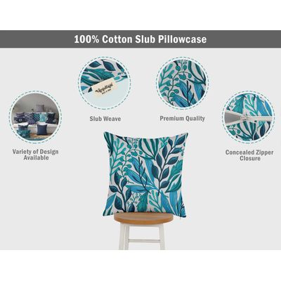 Capas de Almofada Decorativas Estampadas Tema Azul de Luxo - Vargottam 30,48 Cm × 30,48 Cm – Quadrado / Azul