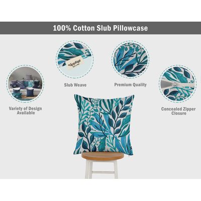 Capas de Almofada Decorativas Estampadas Tema Azul de Luxo - Vargottam 45,72 Cm × 45,72 Cm – Quadrado / Azul