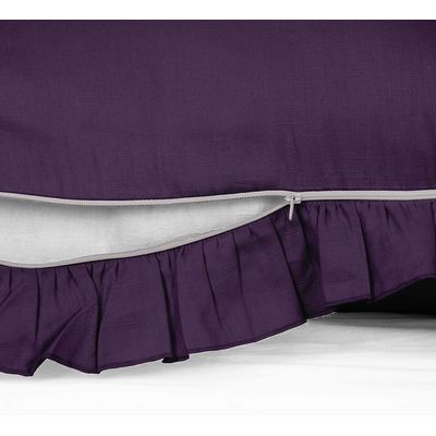 Capa Decorativa de Almofada com Babados em Algodão Shabby Chic Estilo Farmhouse - Vargottam 50,8 Cm × 76,2 Cm / Roxo