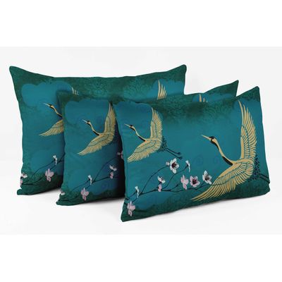 Capa de Almofada Lombar Decorativa com Estampa Azul - Vargottam 60,96 Cm × 35,56 Cm / Azul