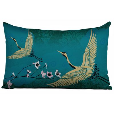 Capa de Almofada Lombar Decorativa com Estampa Azul - Vargottam 60,96 Cm × 35,56 Cm / Azul