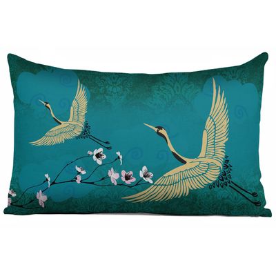 Capa de Almofada Lombar Decorativa com Estampa Azul - Vargottam 60,96 Cm × 35,56 Cm / Azul