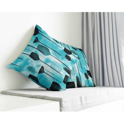 Capa de Almofada Decorativa Estampada com Tema Azul, Fronha Decorativa - Vargottam 50,8 Cm × 50,8 Cm – Quadrado / Azul