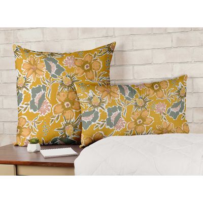 Capas de Almofada Estampadas Amarelas de Luxo, Capas de Almofada Decorativas, Capa para Almofada de Sofá - Vargottam 35,56 Cm × 60,96 Cm – Retangular / Amarelo