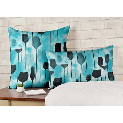 Capa de Almofada Decorativa Estampada com Tema Azul, Fronha Decorativa - Vargottam 30,48 Cm × 60,96 Cm – Retangular / Azul