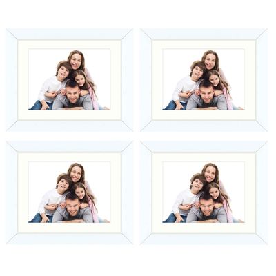 Moldura Pequena para Fotos (Parede e Mesa) em Madeira Branca - Pacote com 4 - Traceease 20,32 Cm × 25,4 Cm / Branco