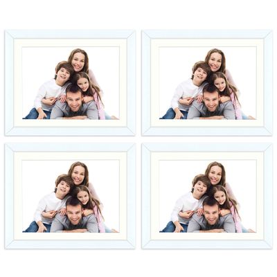 Moldura Pequena para Fotos (Parede e Mesa) em Madeira Branca - Pacote com 4 - Traceease 20,32 Cm × 25,4 Cm / Branco