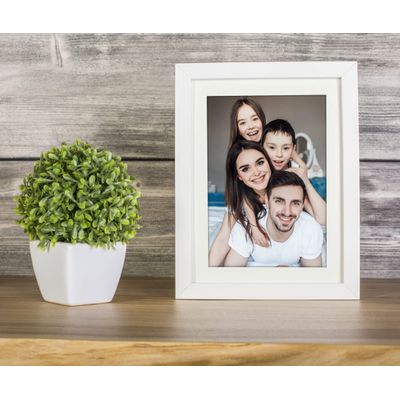 Moldura Pequena para Fotos (Parede e Mesa) em Madeira Branca - Pacote com 4 - Traceease 20,32 Cm × 25,4 Cm / Branco