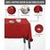 Toalha de Mesa Redonda com Babados em Algodão, Capa Protetora Lisa, Estilo Farmhouse, Lavável, Vermelha - Vargottam 152,4 Cm × 154,4 Cm – Quadrado / Vermelho
