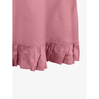 Toalha Redonda de Mesa de Algodão com Babados, Capa Protetora Lisa Lavável Estilo Rústico, Rosa - Vargottam 162,56 Cm – Redondo / Rosa