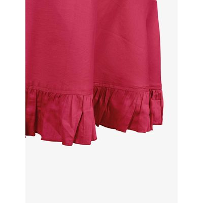 Toalha de Mesa Redonda com Babados de Algodão Lisa para Cozinha e Jantar, Decorativa, Rosa - Vargottam 152,4 Cm × 213,36 Cm – Retangular / Rosa