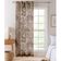 Cortinas Georgette Extra-Longas Estampa Tropical de Árvores para Janelas/Portas de Pé-Direito Duplo - 2 Painéis Ilhós Filtra Luz - Vargottam 106,68 Cm (L) × 160,02 Cm (C) / Bege