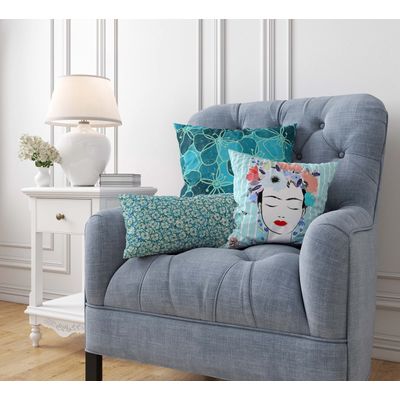 Capas de Almofada Decorativas com Estampa Azul - Vargottam 30,48 Cm × 60,96 Cm – Retangular / Azul