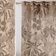 Cortinas Georgette Extra-Longas Estampa Tropical de Árvores para Janelas/Portas de Pé-Direito Duplo - 2 Painéis Ilhós Filtra Luz - Vargottam 132,08 Cm (L) × 182,88 Cm (C) / Bege