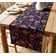 Caminho de Mesa em Sarja de Algodão, Design Floral Artesanal, Lavável, 36 cm de Largura para Cozinha, Sala de Estar e Eventos - Vargottam 35,56 Cm (L) × 182,88 Cm (C) / Azul