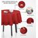 Toalha de Mesa Redonda com Babados em Algodão, Capa Protetora Lisa, Estilo Farmhouse, Lavável, Vermelha - Vargottam 137,16 Cm × 137,16 Cm – Quadrado / Vermelho