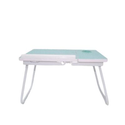 Suporte De Notebook Ajustável Em Madeira Mesa Multifuncional Dobrável Para Cama E Sofá Azul