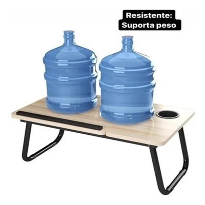 Suporte De Notebook Ajustável Em Madeira Mesa Multifuncional Dobrável Para Cama E Sofá Azul