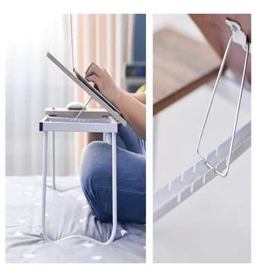 Suporte De Notebook Ajustável Em Madeira Mesa Multifuncional Dobrável Para Cama E Sofá Azul