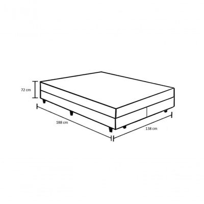 Cama Box Baú Casal Bipartido - Tecido Sintético Preto Colchão De Molas Ensacadas - Probel - Evolution