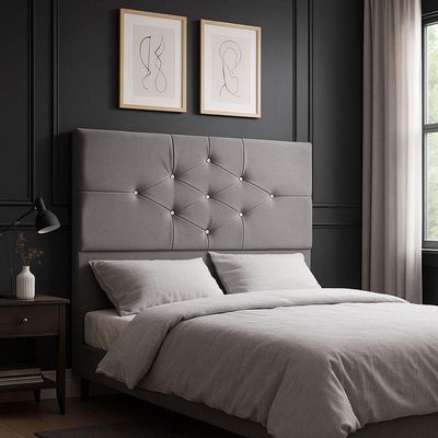 Cabeceira Cama Box Casal 140 Cm Virgínia Suede Cinza