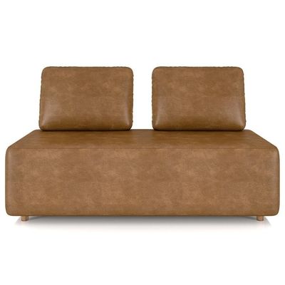 Sofá 2 Lugares 148cm Sala De Estar Rovier Sintético Caramelo Z32 - Mpozenato