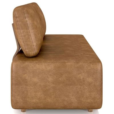 Sofá 2 Lugares 148cm Sala De Estar Rovier Sintético Caramelo Z32 - Mpozenato