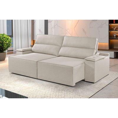 Sofá 5 Lugares Retrátil E Reclinável Martins M-180 Veludo Creme