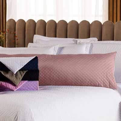 Capa Fronha De Xuxão Avulsa Travesseiro De Corpo Matelado Dupla Face 1,45m X 45cm - Microfibra Matelada Cor Pink/branco