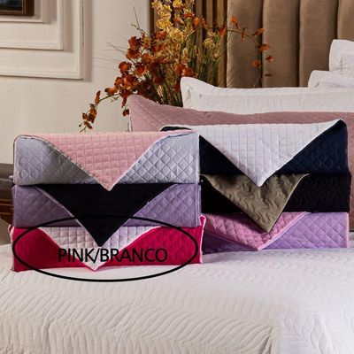 Capa Fronha De Xuxão Avulsa Travesseiro De Corpo Matelado Dupla Face 1,45m X 45cm - Microfibra Matelada Cor Pink/branco