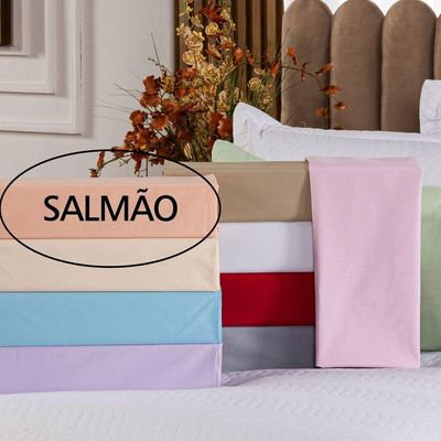 Capa Fronha De Xuxão Avulsa Travesseiro De Corpo Cores Lisas 1,45m X 45cm - Percal 140 Fios 100% Algodão Cor Salmão